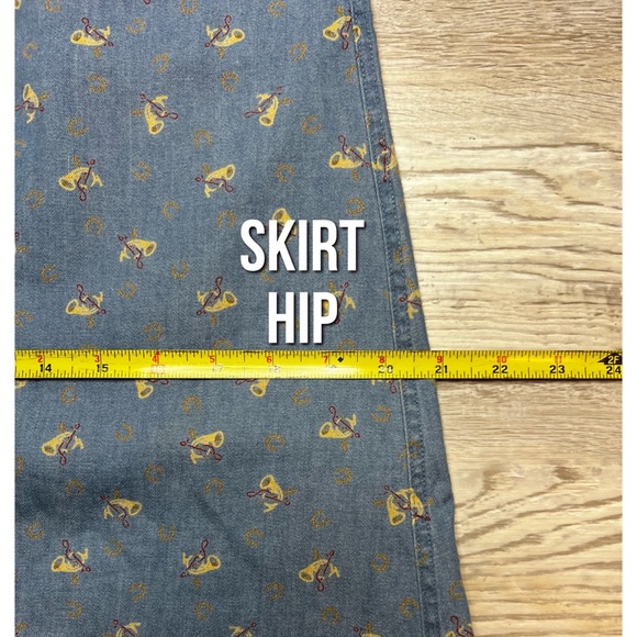 vintage Passports : denim equestrian patterned skirt set - Picture 10 of 14